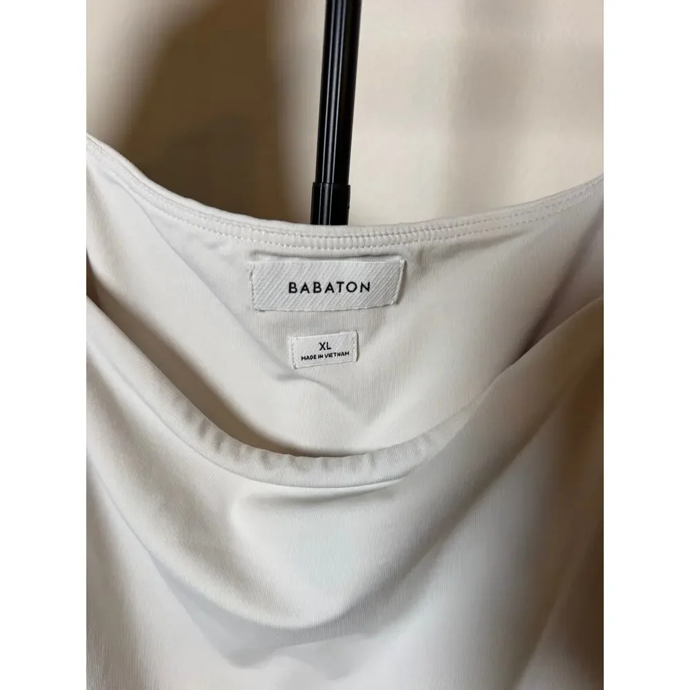 Aritzia Bodysuit Babaton NWT Contour Matte Pearl Short Sleeve Size XL